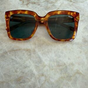 Quay Australia Tortoiseshell Square Sunglasses - Amber Brown